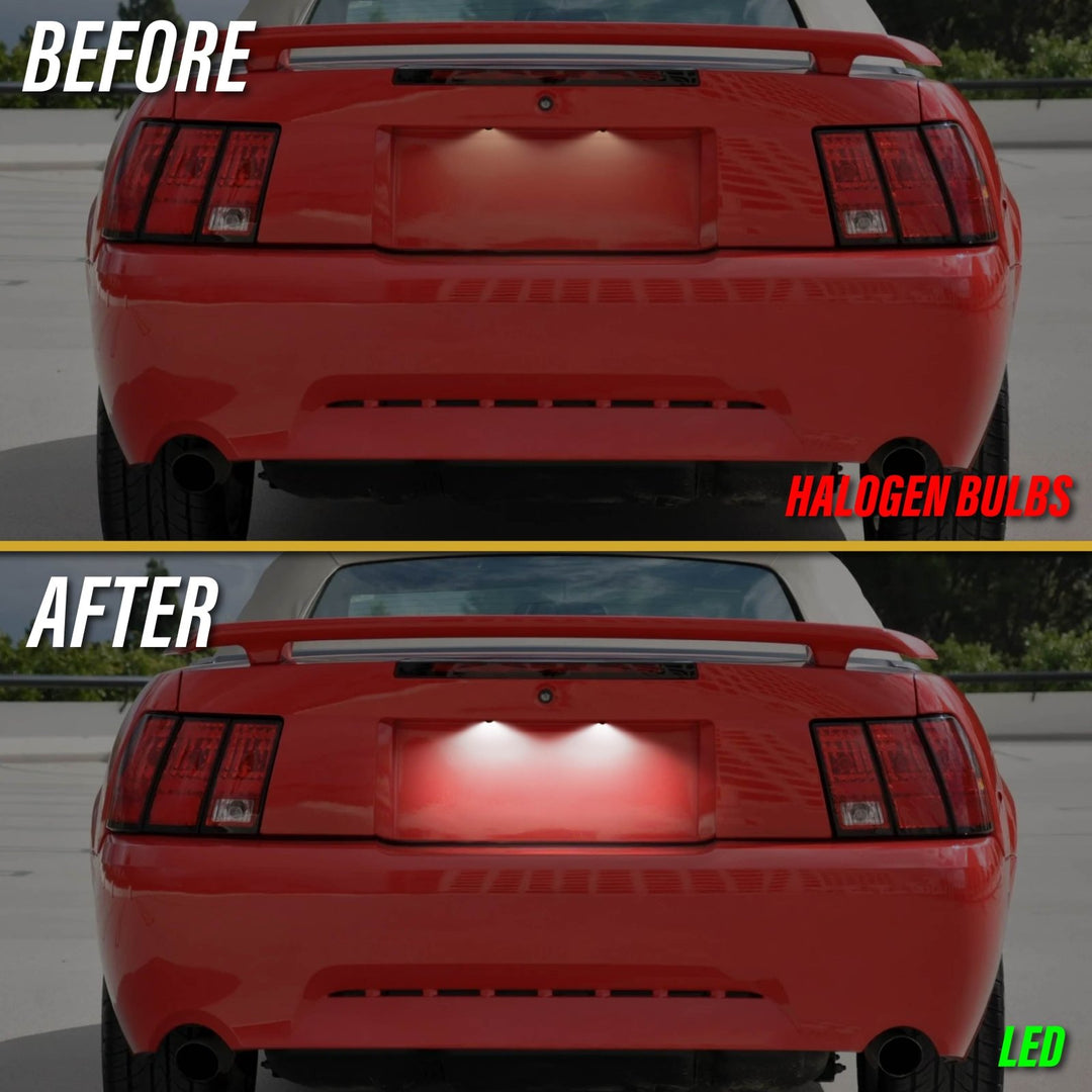 1994 - 2004 Ford Mustang White LED Rear License Plate Lights