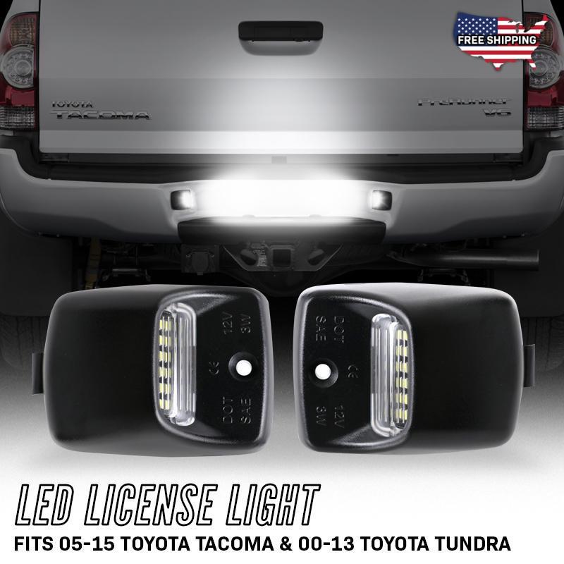 2005 - 2015 Toyota Tacoma / 2000 - 2013 Tundra 18 SMD Plug & Play Error Free LED License Plate Light Assembly x2 Lamps A Set