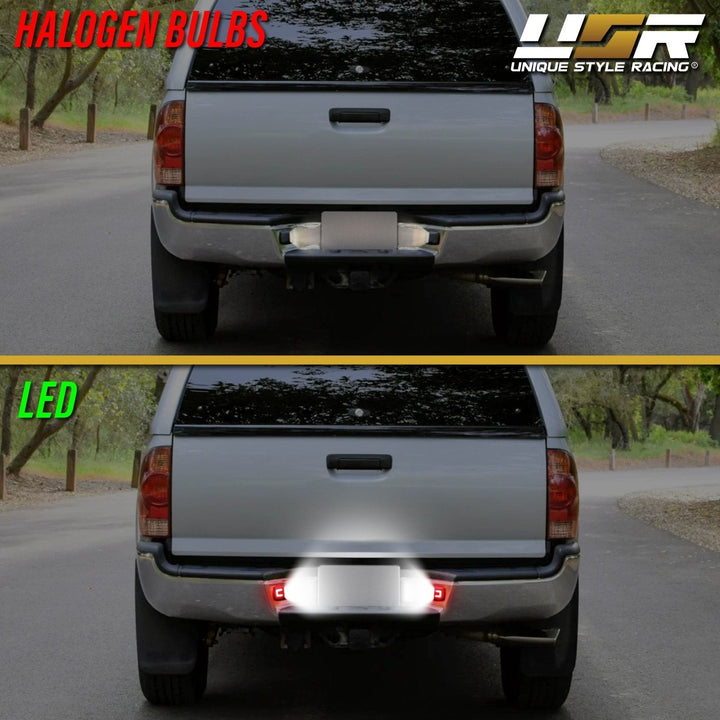 2005 - 2015 Toyota Tacoma Pickup Red "U" Shape + White LED License Plate Lights
