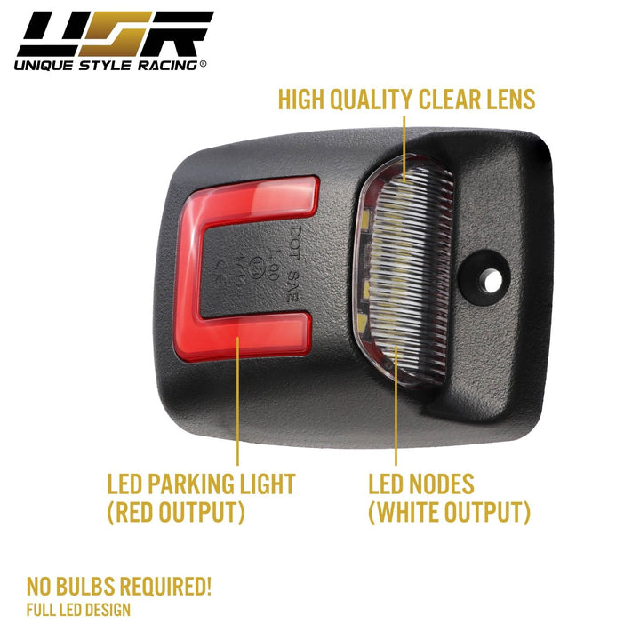 2005 - 2015 Toyota Tacoma Pickup Red "U" Shape + White LED License Plate Lights