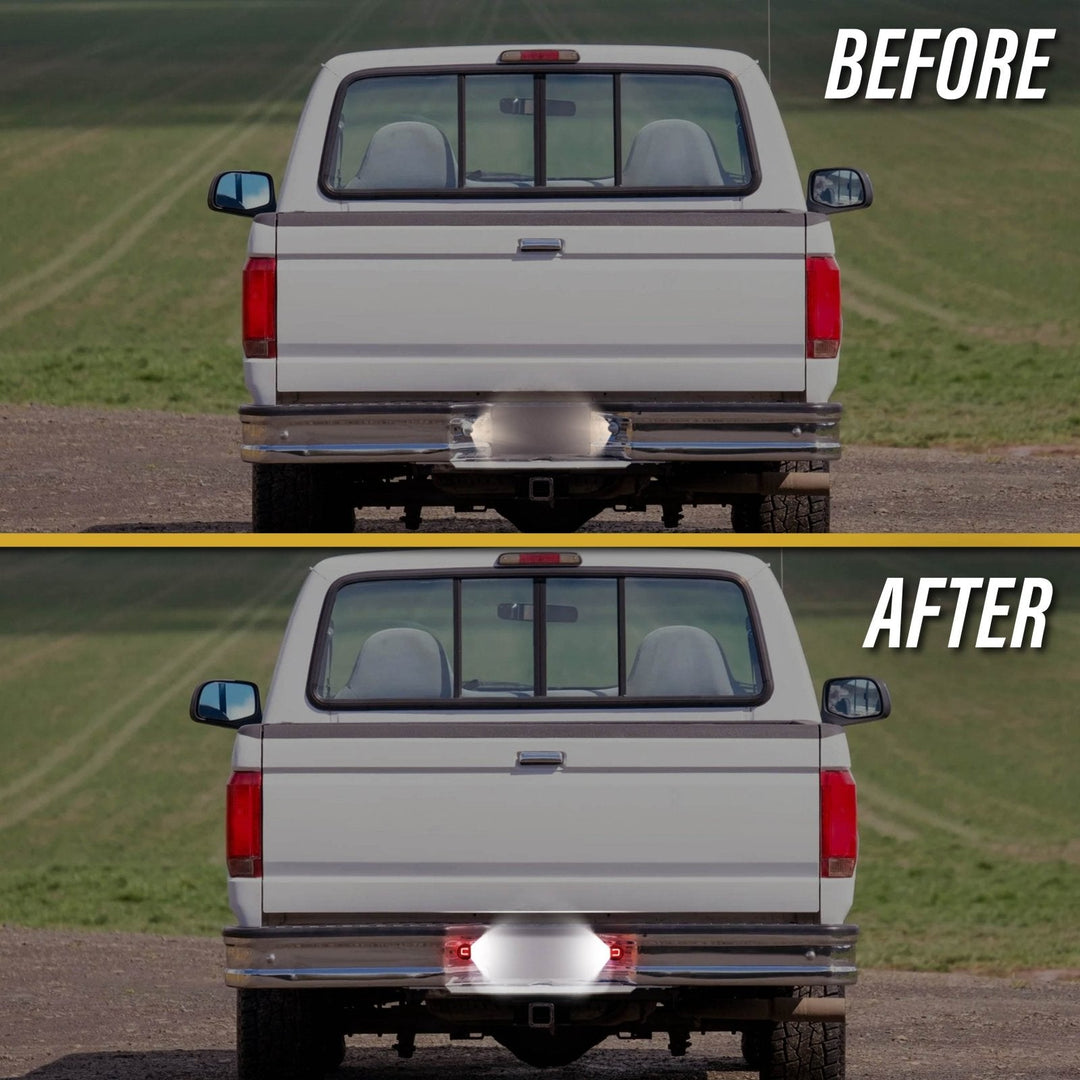 2005 - 2015 Toyota Tacoma Pickup Red "U" Shape + White LED License Plate Lights