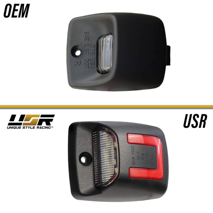 2005 - 2015 Toyota Tacoma Pickup Red "U" Shape + White LED License Plate Lights