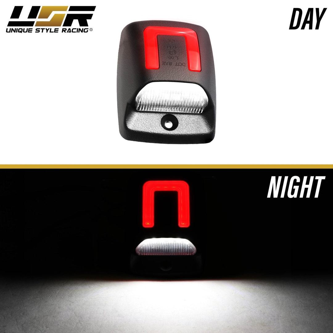 2005 - 2015 Toyota Tacoma Pickup Red "U" Shape + White LED License Plate Lights