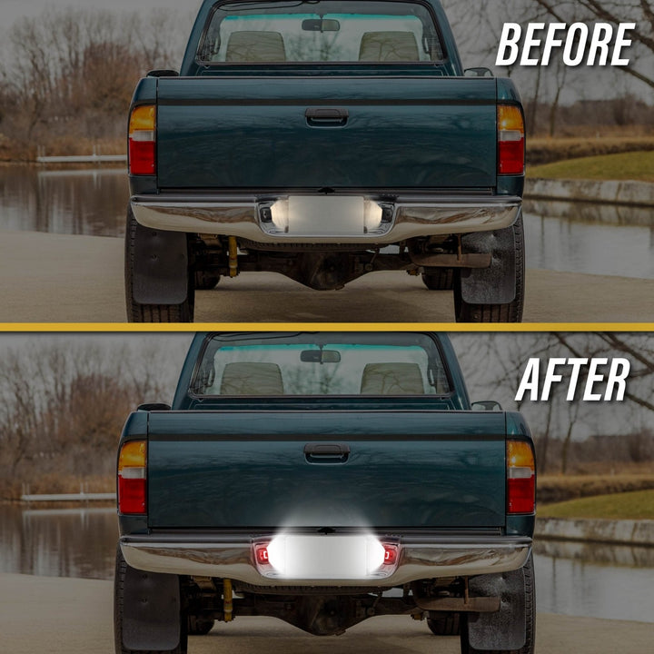 1995 - 2004 Toyota Tacoma Pickup Red "U" Shape + White LED License Plate Lights