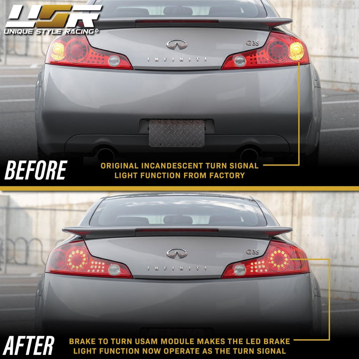 2003 - 2013 Infiniti G35 & G37 2D Module to Turn OE Tail Light LED Brake to Turn Signal