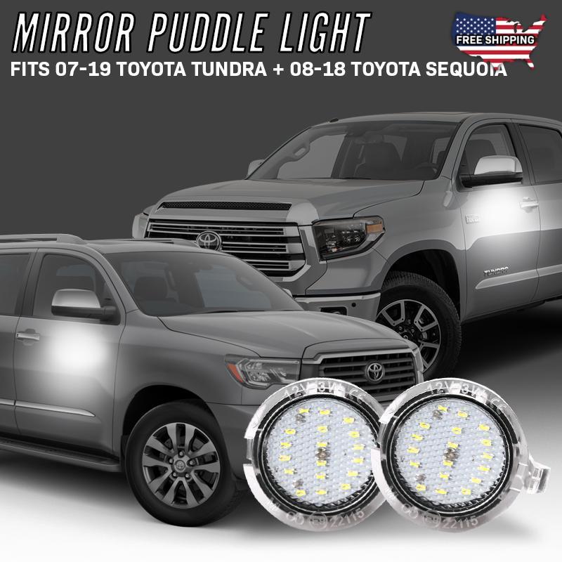 2007 - 2019 Toyota Tundra / 20082018 Sequoia 10x Brighter Side Mirror White LED Puddle Light Courtesy Lamp