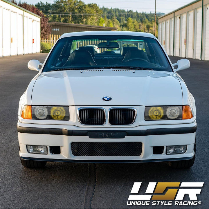 1992 - 1999 BMW E36 3 Series Yellow High Clear Low Glass Lens Hella Euro Ellipsoid Projector Headlight