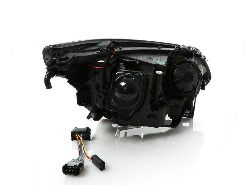 2004 - 2007 BMW 5 Series E60/E61 Projector V3 F30 Style Square Bottom Angel Eye White LED Halo U Rings Projector Headlight For Factory Xenon Model