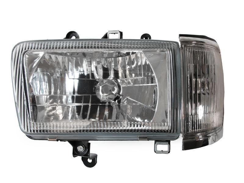 1992 - 1995 Toyota 4Runner Euro Style Crystal Chrome Headlights + Clear Corner Lights W/ H4 to 9004 Plug and Play Wiring Adapters