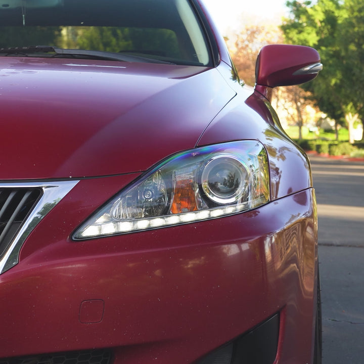 2006-2013 Lexus IS250 IS350 ISF USR Edition Daytime Visible DRL LED Check Mark Black Projector Headlight