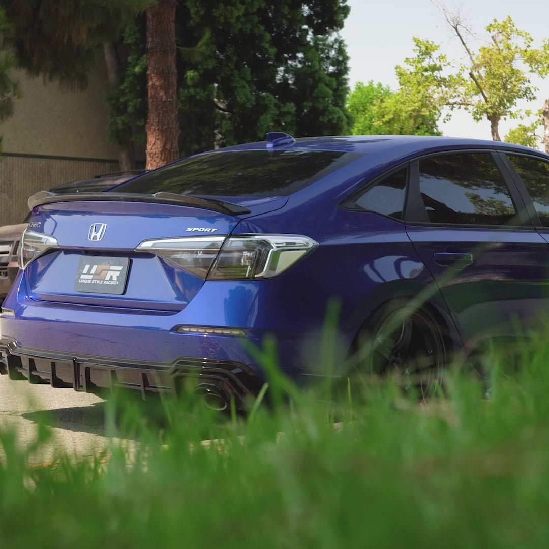 2022 - 2025 Honda Civic 4D Sedan OE Style Black Housing All Clear Lens With Built In Red LED Bars 4PC Tail Lights

#light-source_incandescent