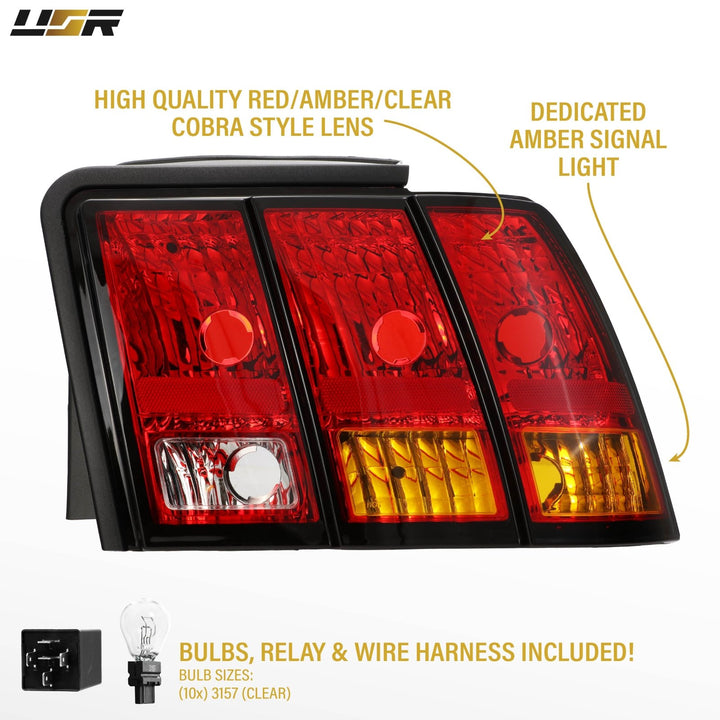 1999 2000 2001 2002 2003 2004 Ford Mustang New Edge Cobra Style Tail Light Plus Wire Harness with Relay Kit

#optional-items_tail-light-with-cobra-wire-harness-and-relay