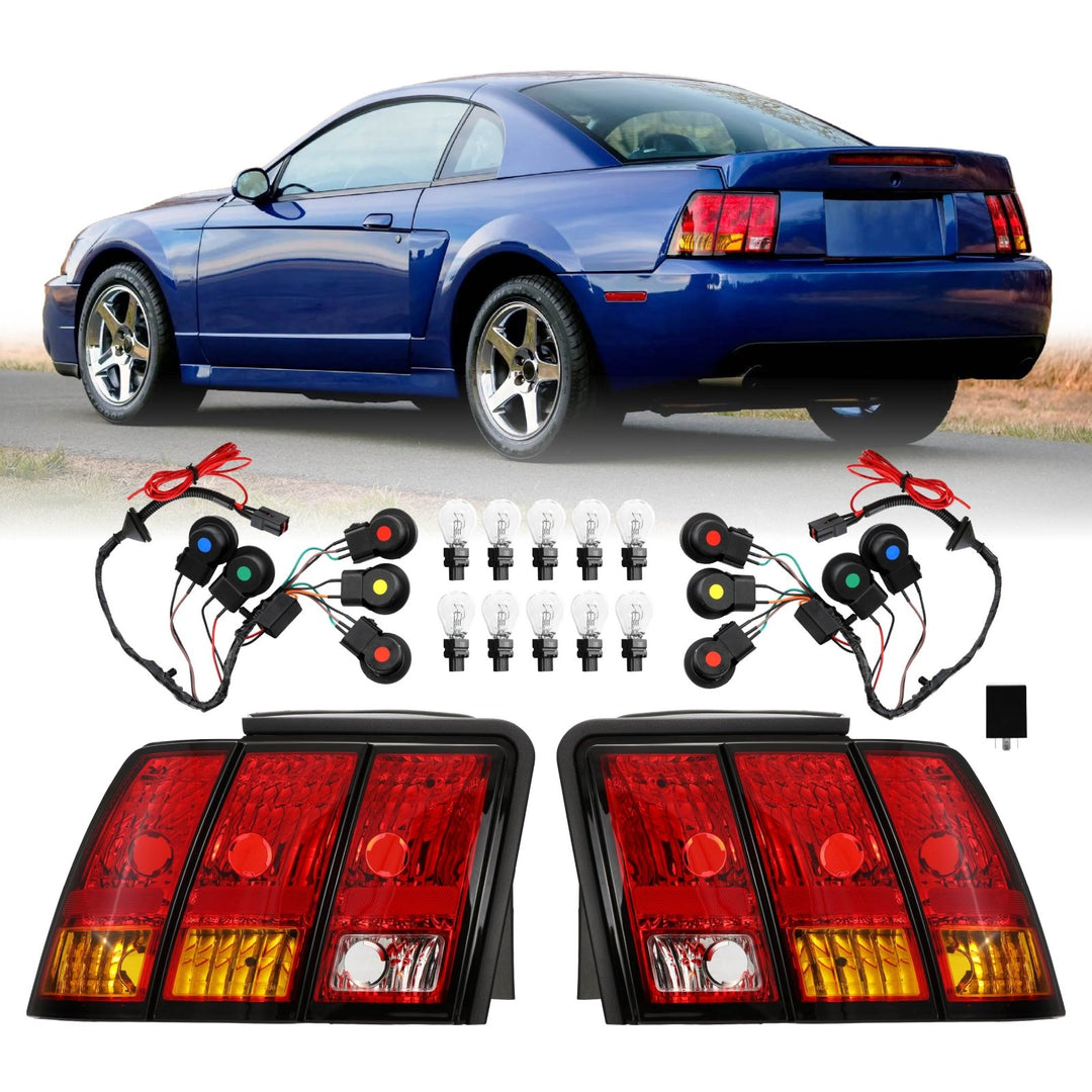 1999 2000 2001 2002 2003 2004 Ford Mustang New Edge Cobra Style Tail Light Plus Wire Harness with Relay Kit

#optional-items_tail-light-with-cobra-wire-harness-and-relay