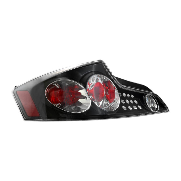2003-2005 Infiniti G35 2 Door Coupe Black Housing Clear Lens LED Tail Lights