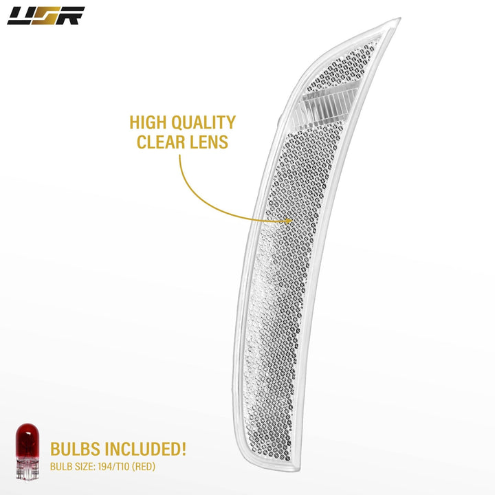 2011-2017 Fiat 500 Clear or Smoke Lens Rear Bumper Reflector Light