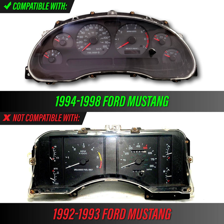 1999-2004 Ford Mustang V6 GT Cobra SN95 Black Carbon Fiber Gauge Bezel For Instrument Cluster