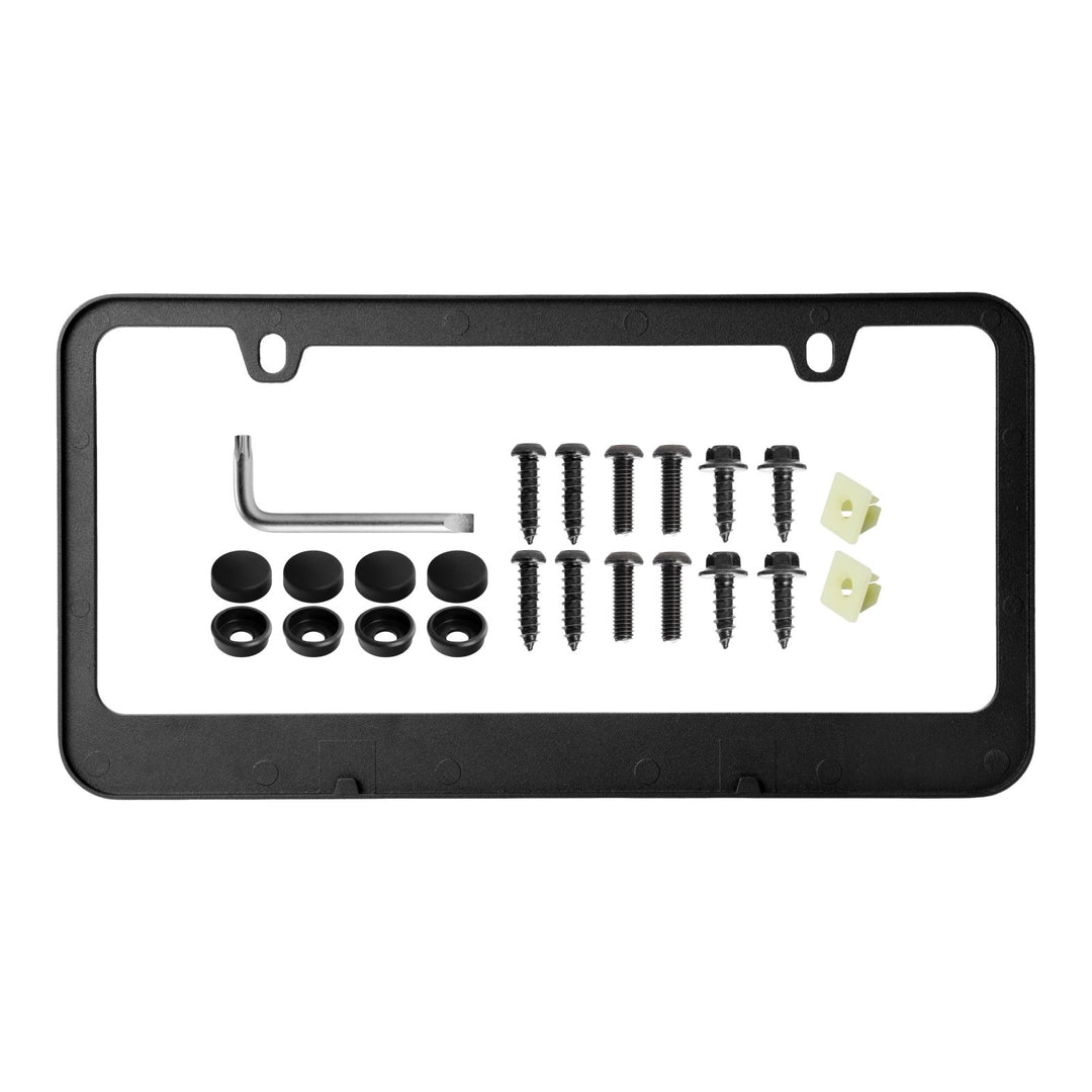 Dodge Stealth Black Powder Coat License Plate Frame with 3D Raised Letters