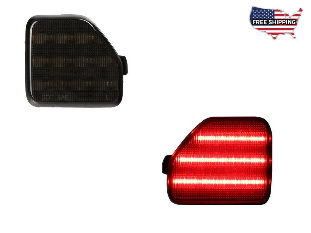 2018 - 2021 Jeep Wrangler JL Smoke Lens Full LED Rear Bumper Reflector Light