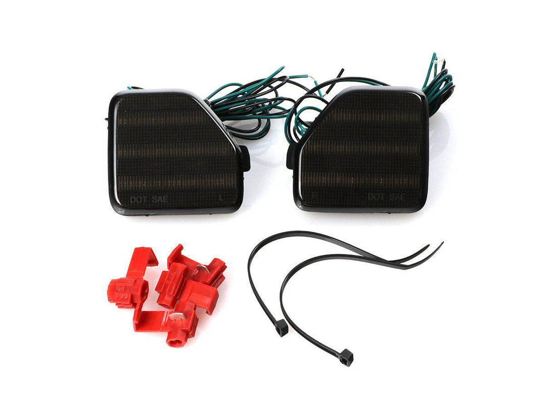 2018 - 2021 Jeep Wrangler JL Smoke Lens Full LED Rear Bumper Reflector Light