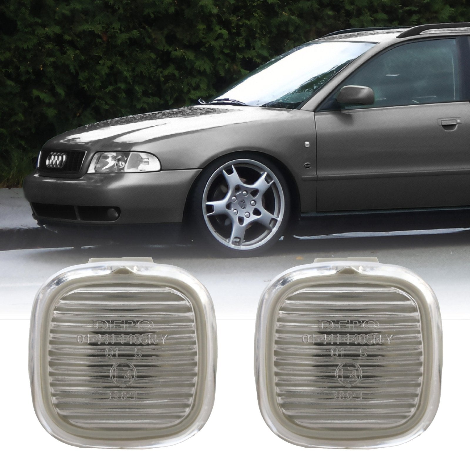 1996-1998 Audi A4 S4 B5 / 9799 A8 D2 Clear or Smoke Fender Side