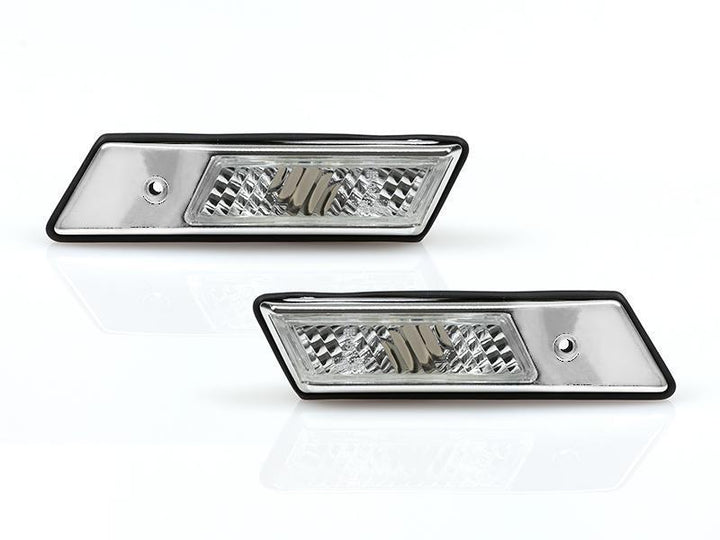 1992-1996 BMW 3 Series E36 / E34 5 Series / E32 7 Series Clear or Smoke Lens Fender Side Marker Light #lens-color_clear-lens-chrome-trim