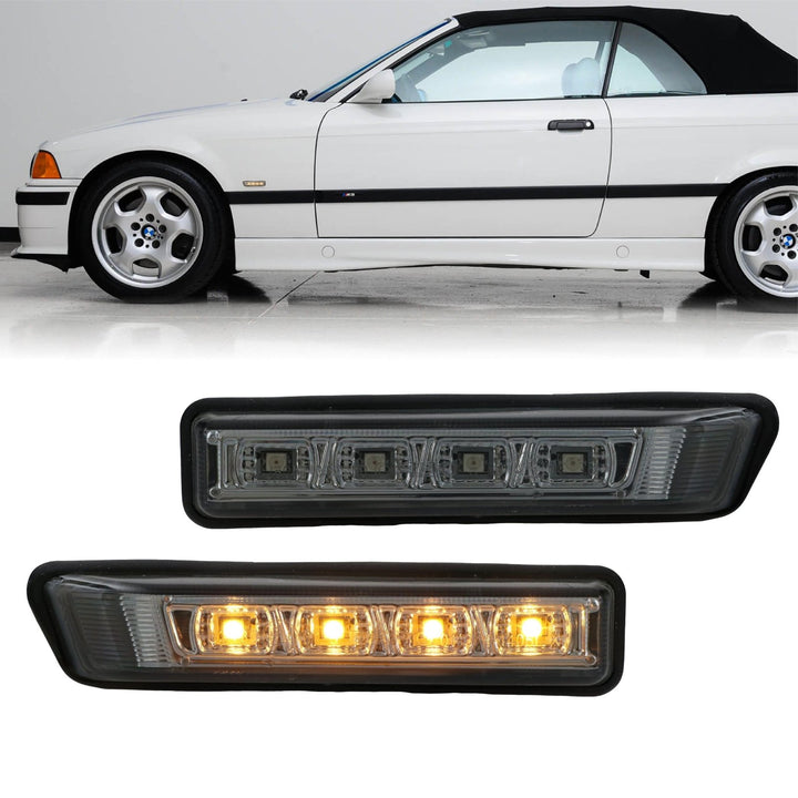 1997 - 1992 BMW 3 Series E36 / 2000 - 2006 BMW E53 X5 Clear or Smoke Lens Amber LED Fender Side Marker Light