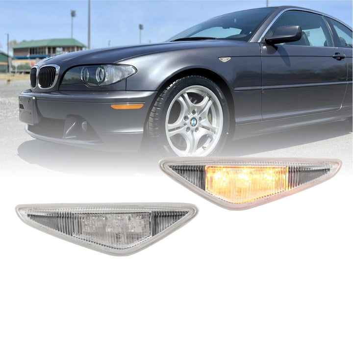 2004-2006 BMW 3 Series E46 2D/Convertible Smoke or Clear LED Fender Side Marker Light

#lens-color_clear-lens-amber-led