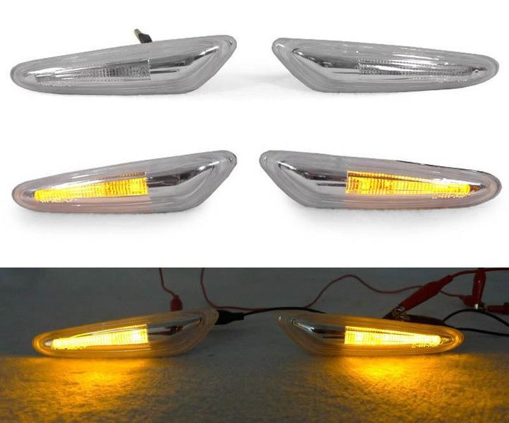 2002-2005 BMW 3 Series E46 4D/5D LED Light Bar Clear or Smoke Fender Side Marker Light

#color_clear-lens-amber-led