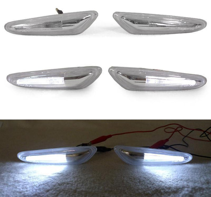 2002-2005 BMW 3 Series E46 4D/5D LED Light Bar Clear or Smoke Fender Side Marker Light

#color_clear-lens-white-led