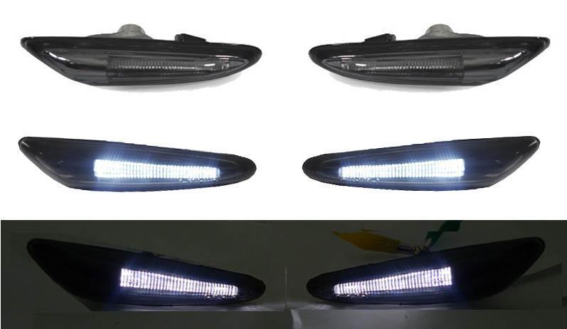 2002-2005 BMW 3 Series E46 4D/5D LED Light Bar Clear or Smoke Fender Side Marker Light

#color_smoke-lens-white-led