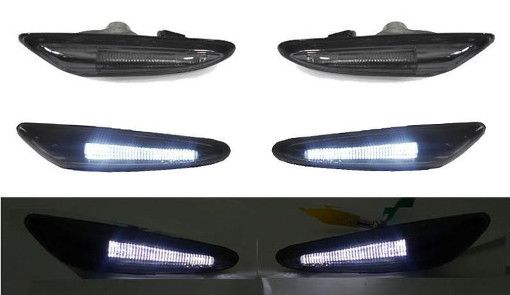 2002-2005 BMW 3 Series E46 4D/5D LED Light Bar Clear or Smoke Fender Side Marker Light

#color_smoke-lens-white-led