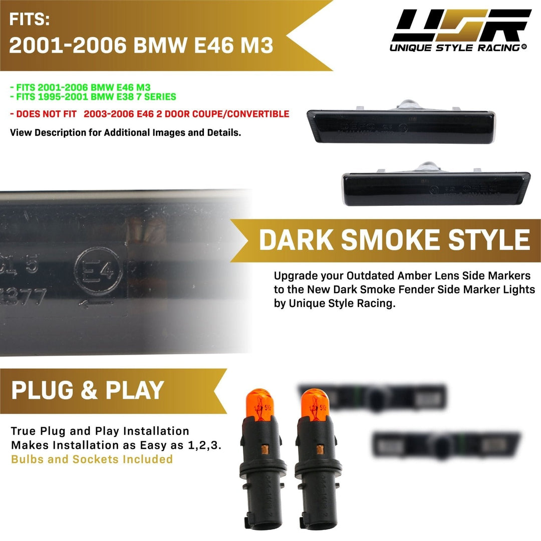 1995 - 2001 BMW E38 7 SERIES / 2001 - 2006 E46 M3 Clear or Smoke Side Marker Light