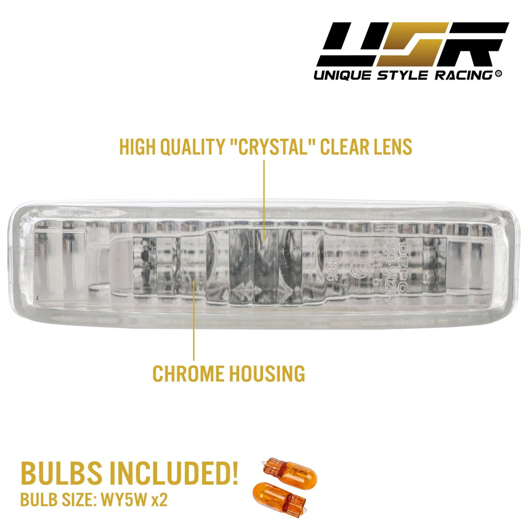 1997-2003 BMW E39 5 Series Crystal Clear or Smoke Lens Fender Side Mar ...