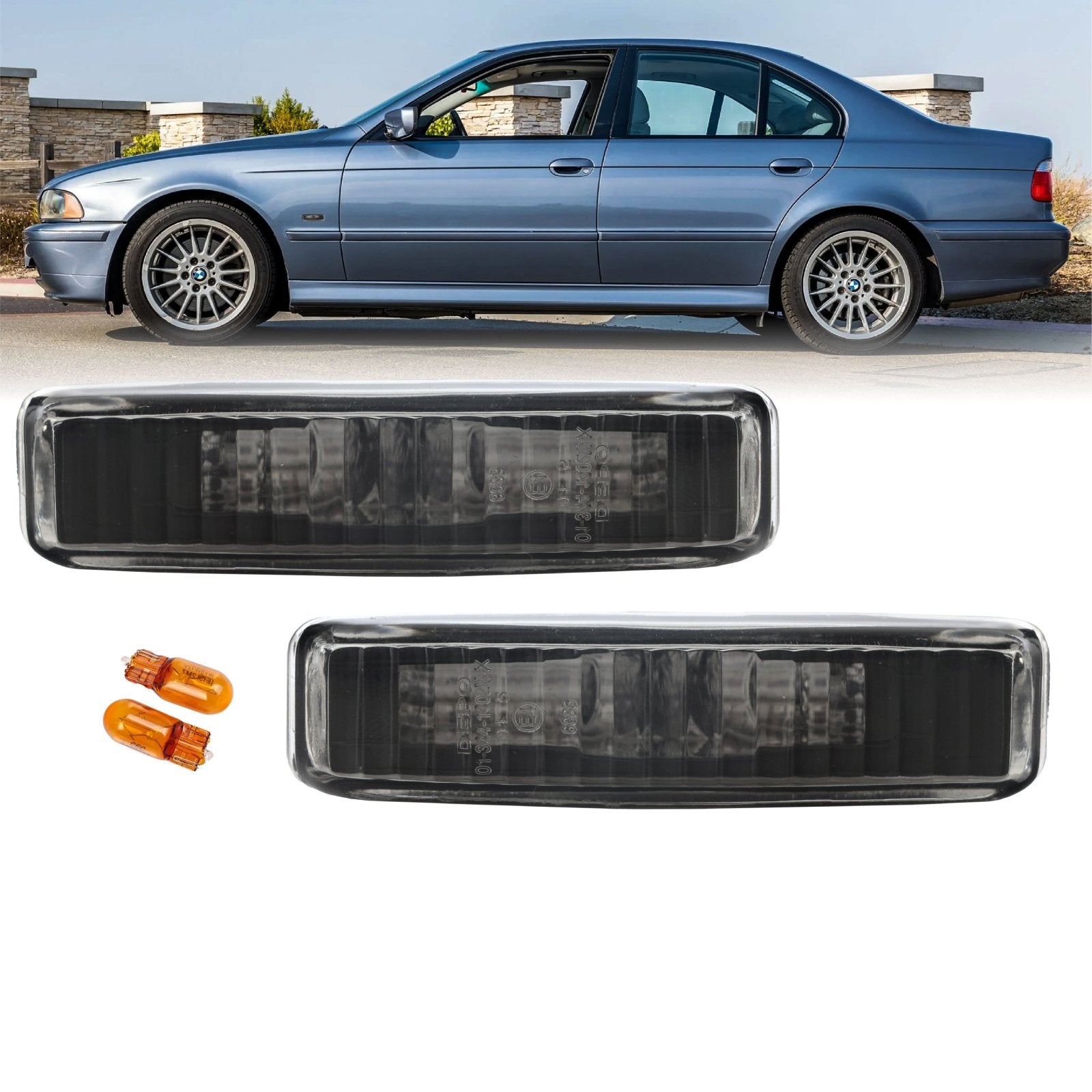 1997-2003 BMW E39 5 Series Crystal Clear or Smoke Lens Fender Side