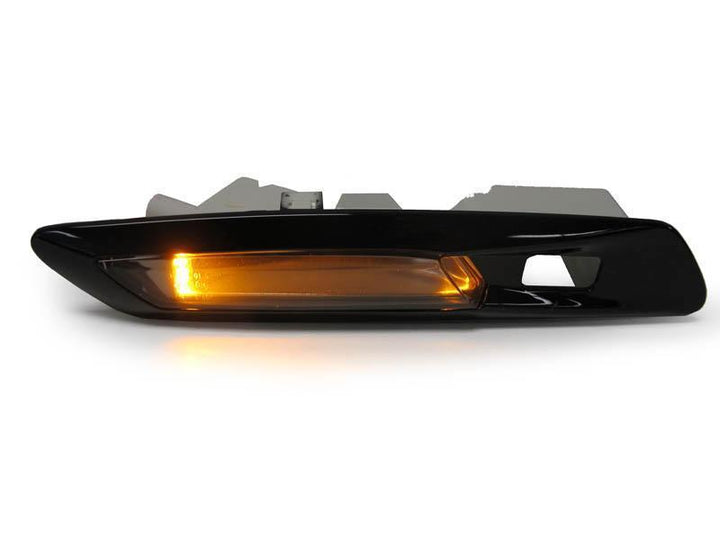 2011 - 2016 BMW 5 Series F10 / F11 with Park Assist Glossy Black/Smoke LED Fender Side Marker Light
