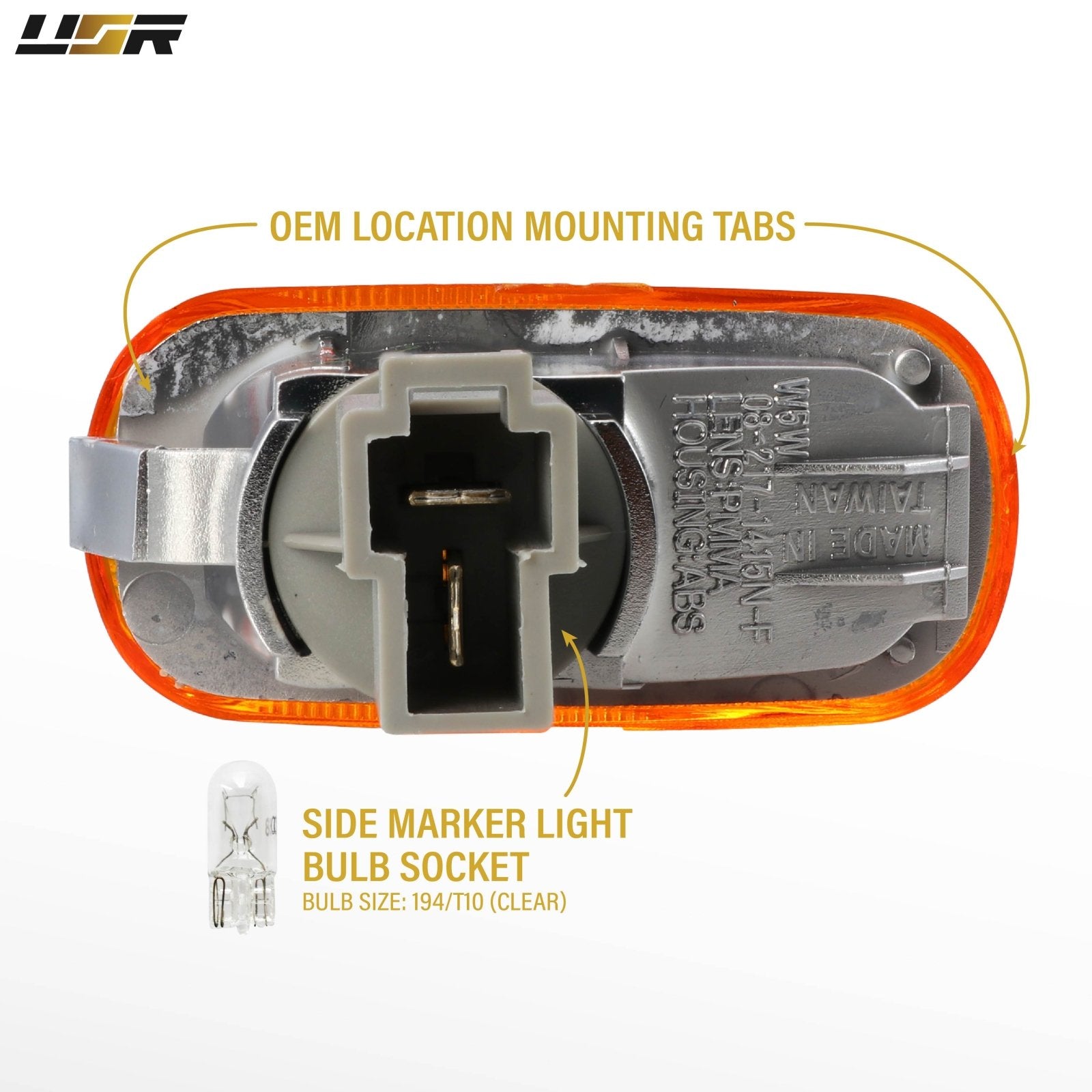 Universal JDM Amber or Clear Fender Side Marker Light For Acura