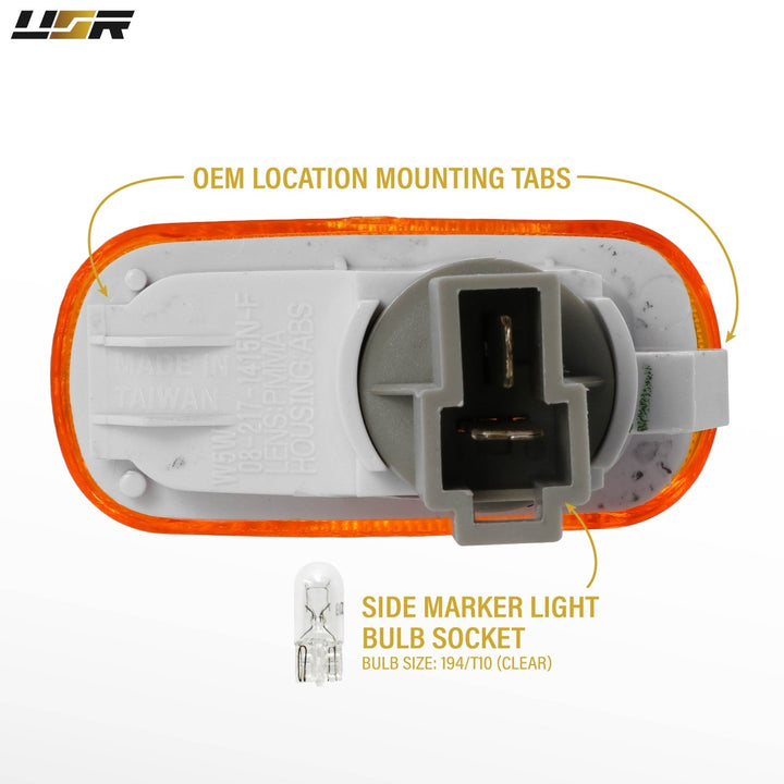 Universal JDM Amber or Clear Fender Side Marker Light For Acura / Honda Civic EM2 / Integra DC5 / Toyota / Nissan / Subaru