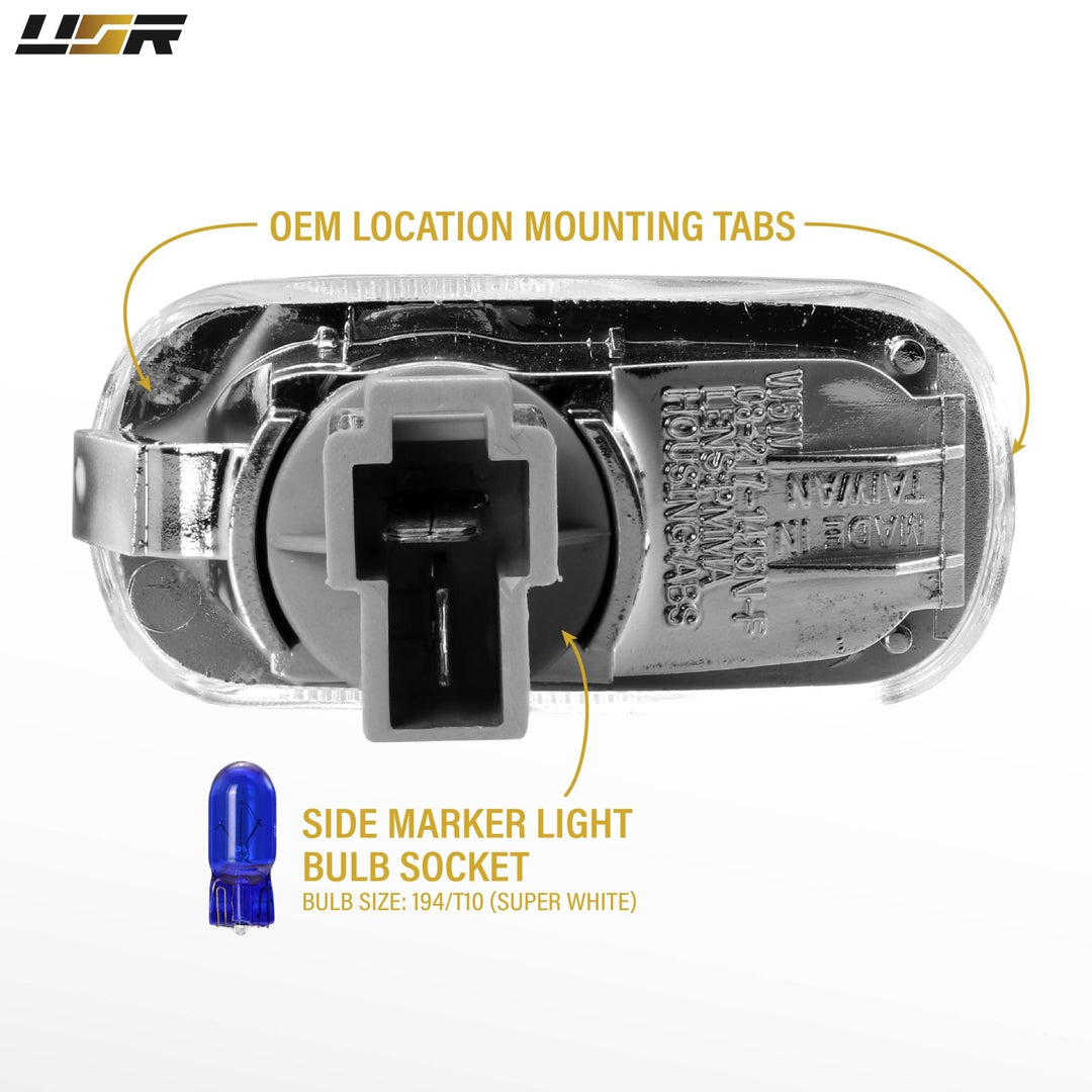 Universal JDM Amber or Clear Fender Side Marker Light For Acura / Honda Civic EM2 / Integra DC5 / Toyota / Nissan / Subaru