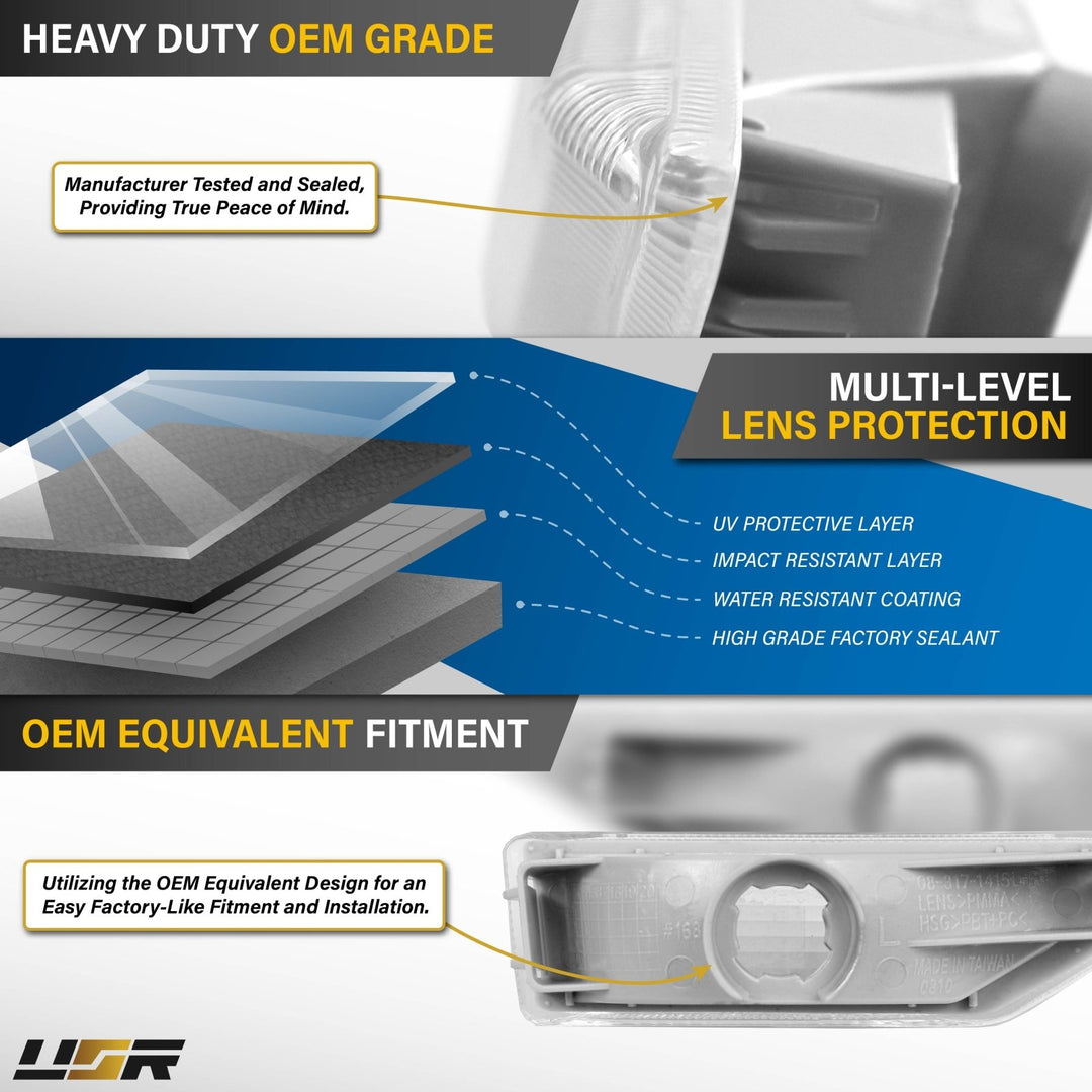 2006 2007 2008 Honda Pilot 2009 2010 2011 Honda Element SC Clear or Smoke Fender Side Marker Lights

#lens-color_frosted-clear-lens