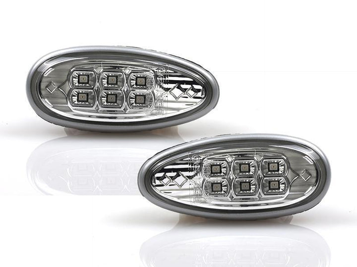 2003 - 2006 Mitsubishi Lancer EVO / 2002 - 2003 Mitsubishi Lancer NonEVO Clear or Smoke Amber LED Front Bumper Side Marker Lights