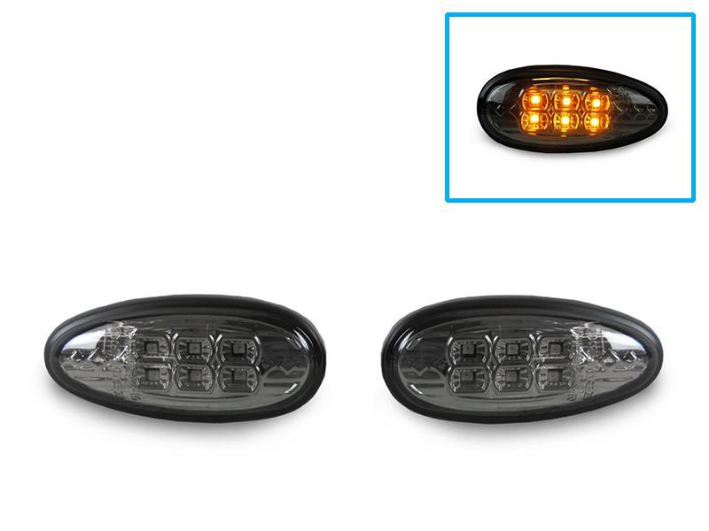 2003 - 2006 Mitsubishi Lancer EVO / 2002 - 2003 Mitsubishi Lancer NonEVO Clear or Smoke Amber LED Front Bumper Side Marker Lights