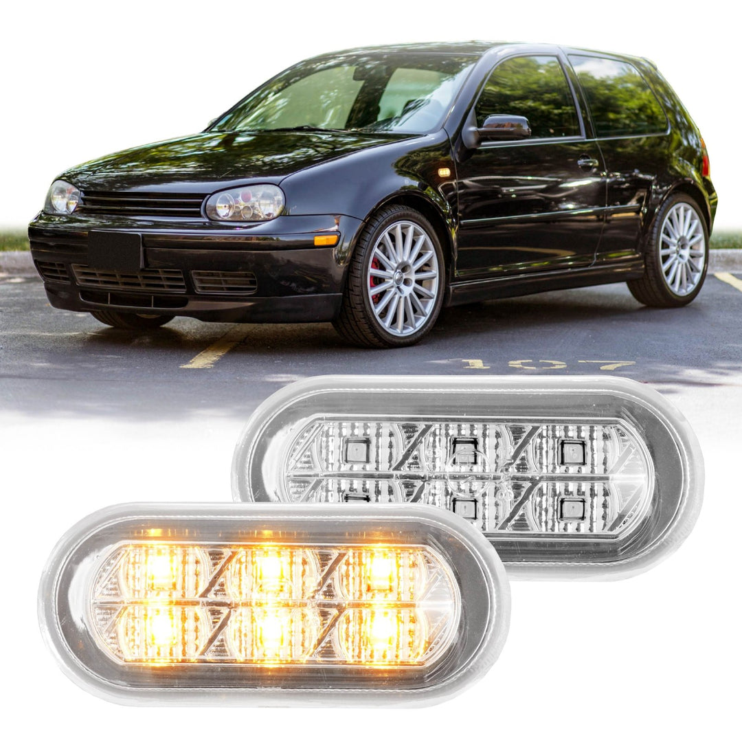 1999 - 2005 VW Golf / GTI / Jetta Mk.4 / 9805 Passat B5 Clear or Smoke Lens Amber LED Fender Side Marker Light