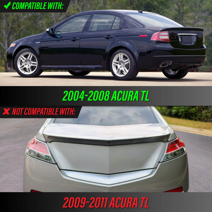 2004 - 2008 Acura TL NSX Style Black Housing Smoke Lens Red Diffuser LED Light Bar Tail Light