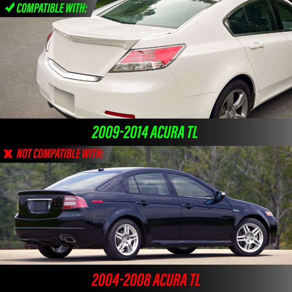 2009 - 2014 Acura TL UA8/UA9 All Clear Lens Built In Red LED Tail Lights