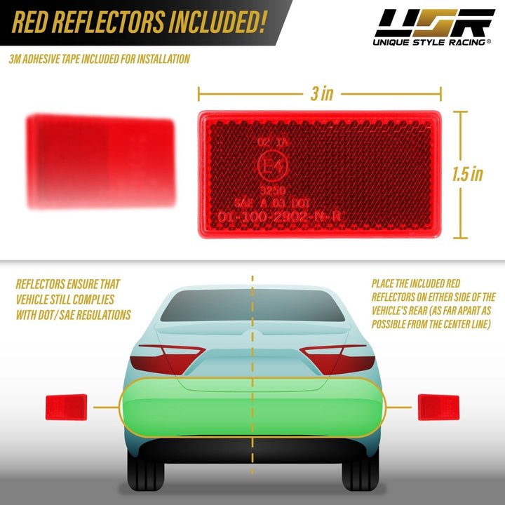 2009 - 2014 Acura TL UA8/UA9 All Clear Lens Built In Red LED Tail Lights