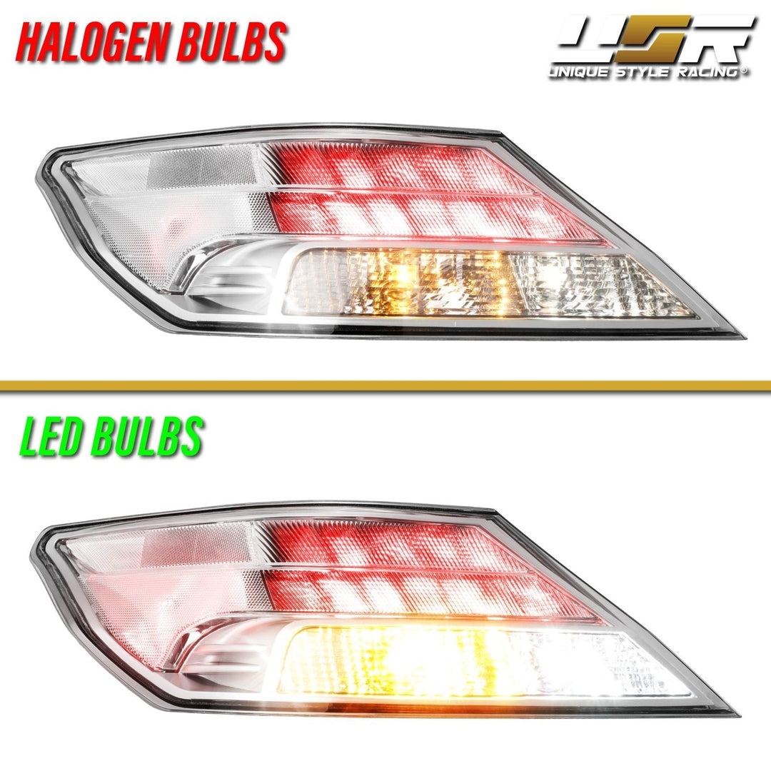 2009 - 2014 Acura TL UA8/UA9 All Clear Lens Built In Red LED Tail Lights