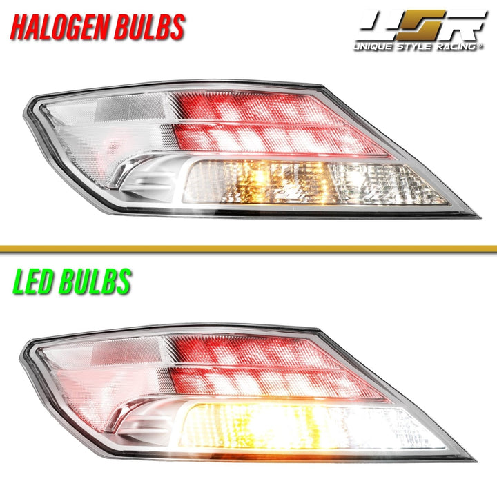 2009 - 2014 Acura TL UA8/UA9 All Clear Lens Built In Red LED Tail Lights