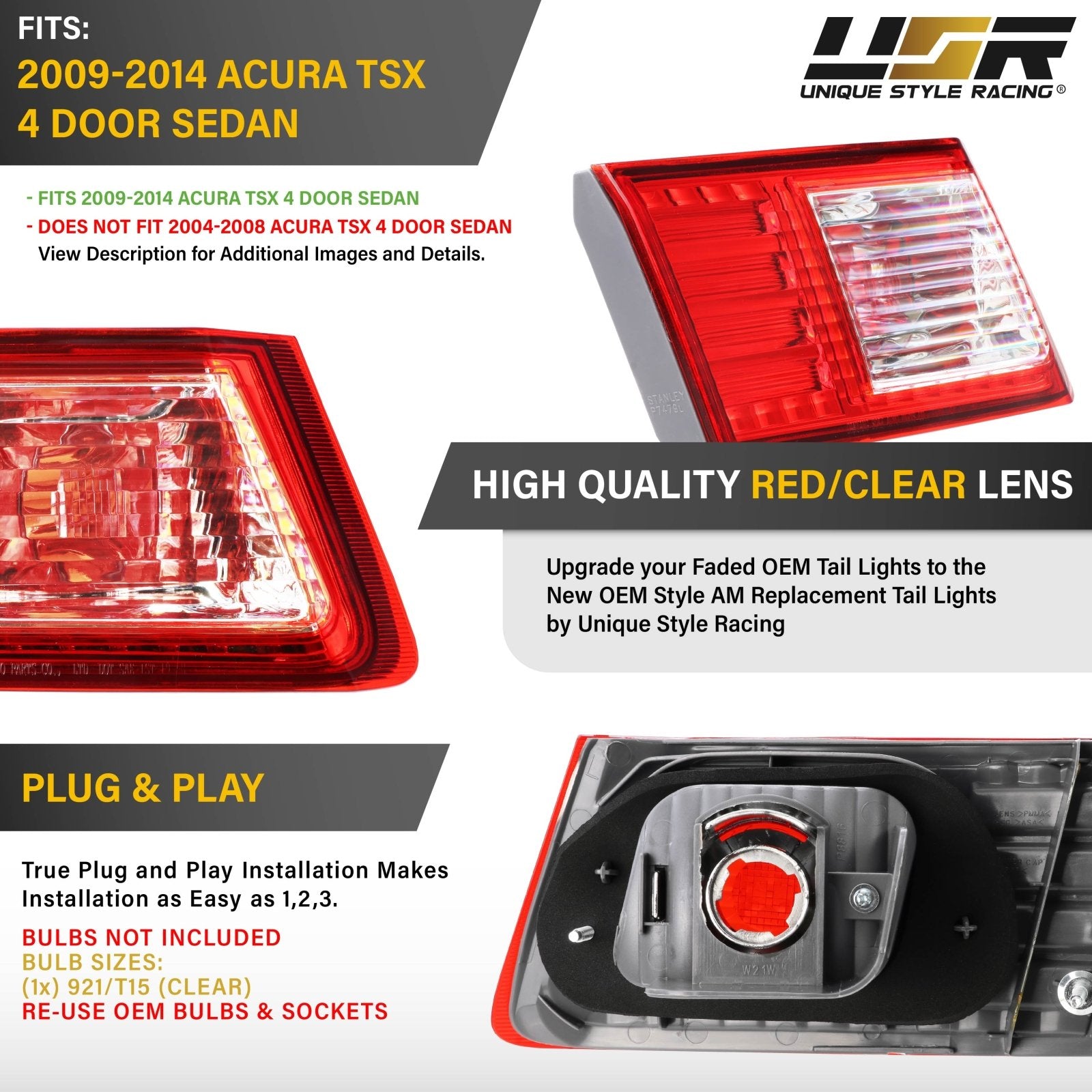 アクマイトン　CODE:L-004 2009-2014 Acura TSX Sedan Driver Left or Passenger Right, Outer or