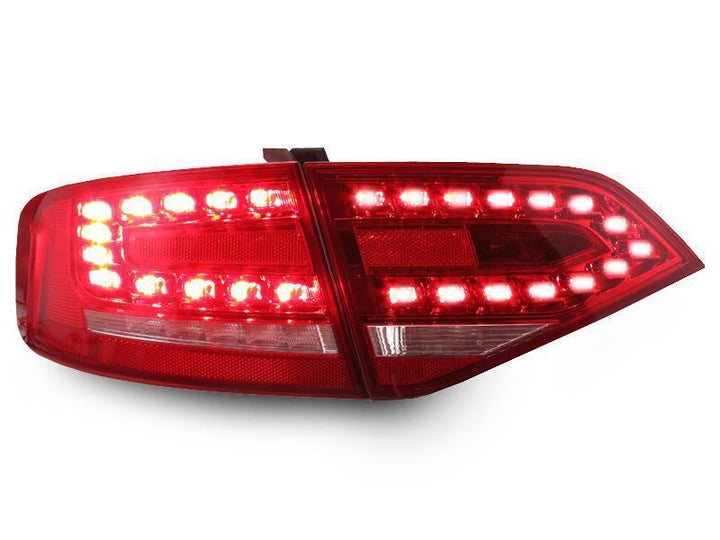 2009 - 2012 Audi A4 / S4 B8 4 Door Sedan RS4 OEM Style Rear 4 Pieces Red/Clear or Red/Smoke LED Tail Light