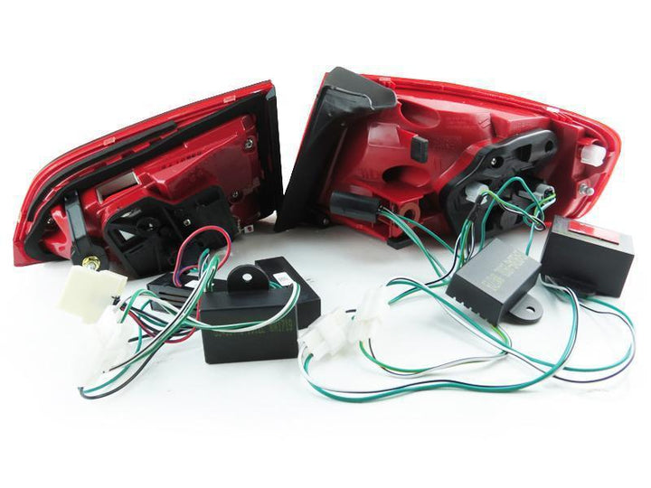 2009 - 2012 Audi A4 / S4 B8 4 Door Sedan RS4 OEM Style Rear 4 Pieces Red/Clear or Red/Smoke LED Tail Light